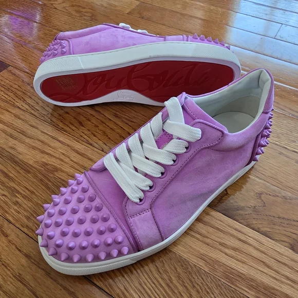 Christian Louboutin Lavender Spiked Sneakers - Picture 1 of 11